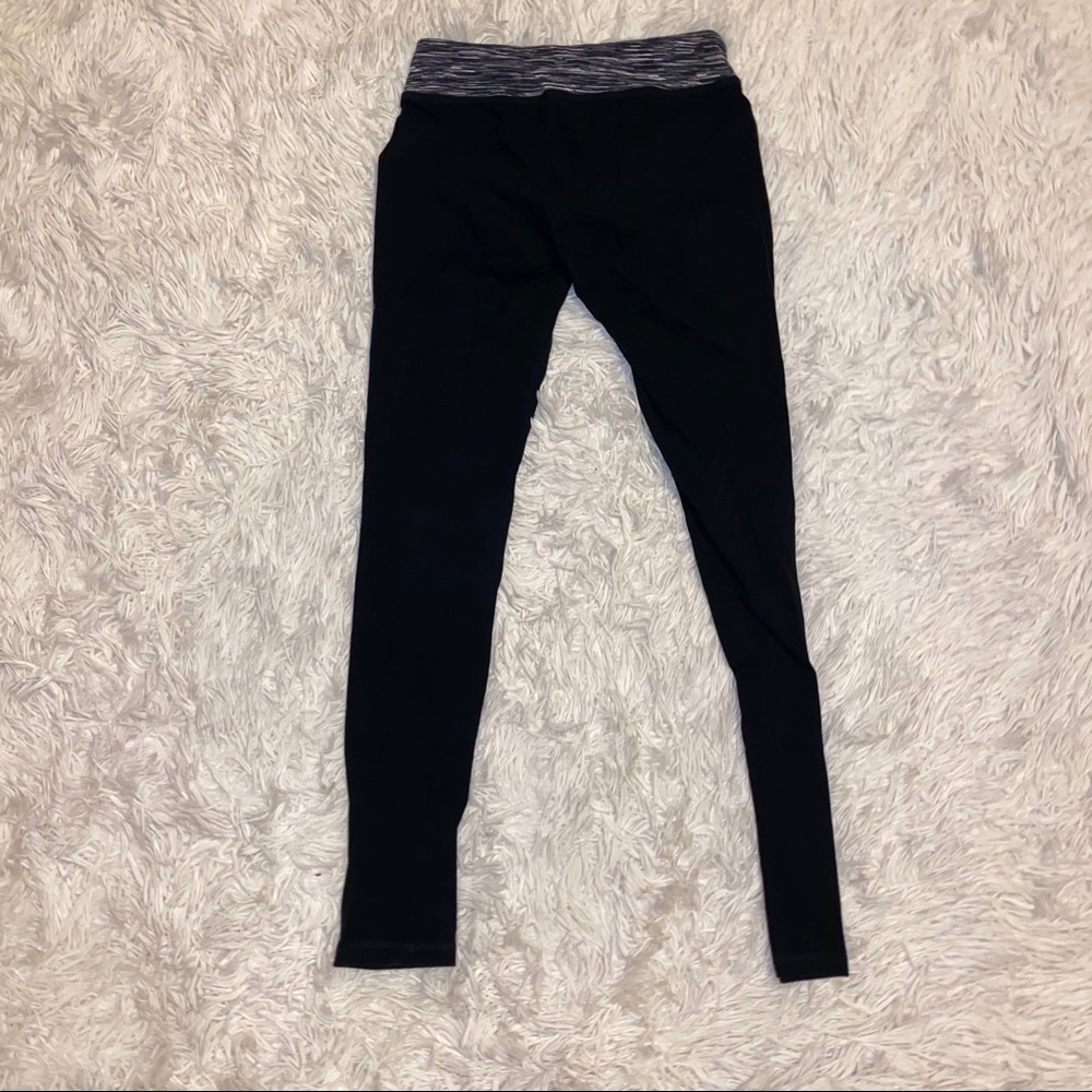Black leggings with Grey waste band